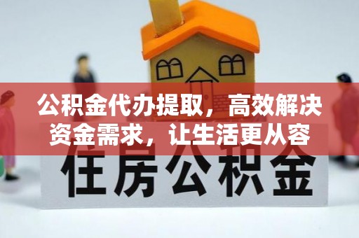 东湖公积金代办提取，高效解决资金需求，让生活更从容