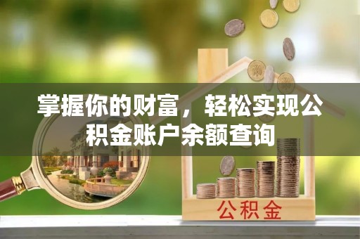 东湖掌握你的财富，轻松实现公积金账户余额查询