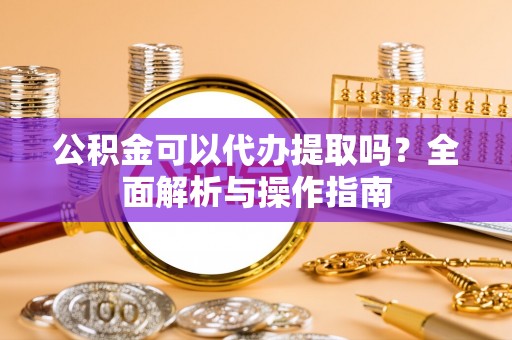 东湖公积金可以代办提取吗？全面解析与操作指南