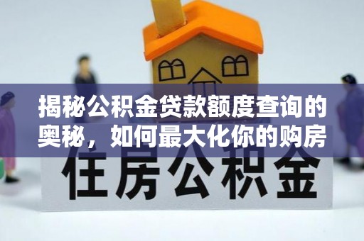 东湖揭秘公积金贷款额度查询的奥秘，如何最大化你的购房资金