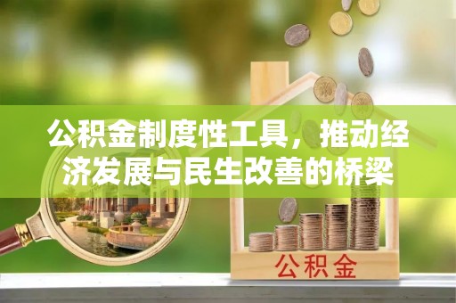 东湖公积金制度性工具，推动经济发展与民生改善的桥梁