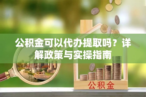 东湖公积金可以代办提取吗？详解政策与实操指南