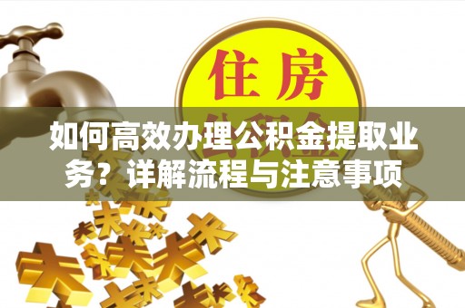 东湖如何高效办理公积金提取业务？详解流程与注意事项