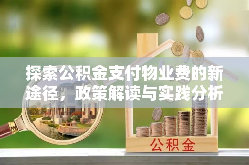 东湖探索公积金支付物业费的新途径，政策解读与实践分析