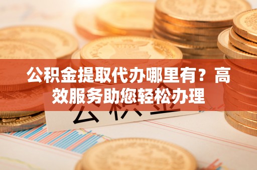 东湖公积金提取代办哪里有？高效服务助您轻松办理