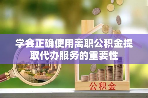 东湖学会正确使用离职公积金提取代办服务的重要性