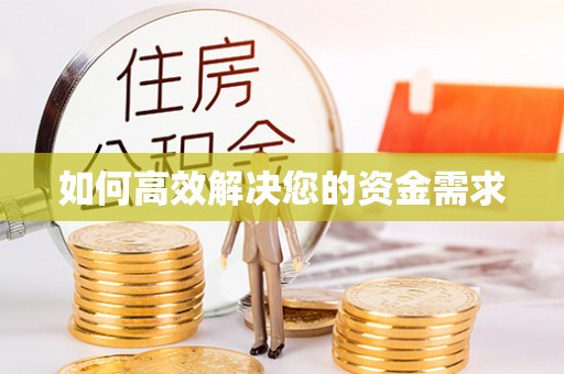 东湖如何高效解决您的资金需求